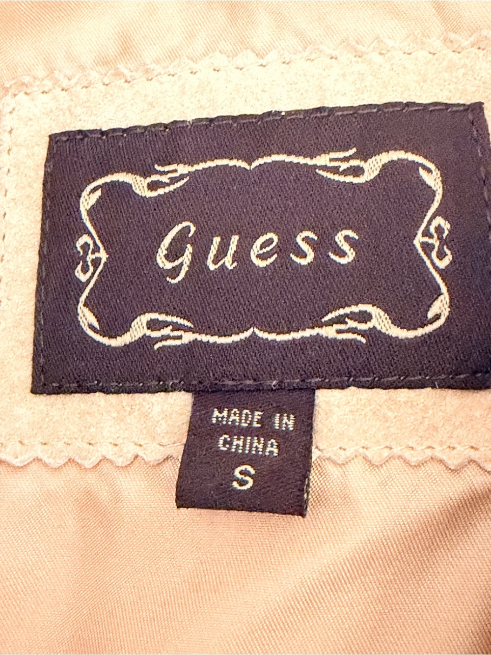 GUESS Beige Suede Women's Jacket with Whipstitch Trim. Small. - Picture 2 of 8